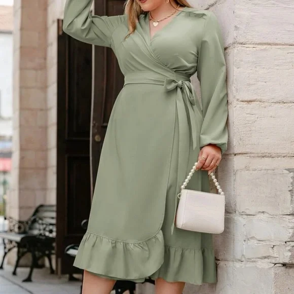 mint green wrap dress Manhattan Mint Green Angel Sleeve Bodycon Midi Dress